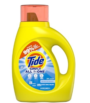 Picture of TIDE SIMPLY 80775387 Tide Simply All-In-One Liquid Laundry Detergent, Refreshing Breeze Scent, 24 Loads, 32 fl oz (PK-6-EA)