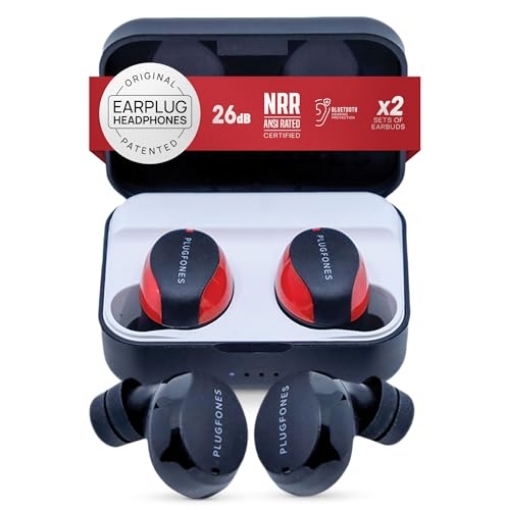 Picture of INNATE DEVICES PSD-BRBB Plugfones Sovereign Duo Two Sets True Wireless Bluetooth Earplug Headphones 26 dB Noise Reduction Rating OSHA Compliant Earphones Bluetooth Hearing Protection Safety Earbuds with Sound Focused Mic (EA)