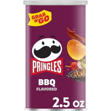 Picture of Kellogg NA Co. 675806 Pringles Potato Crisps Chips, Lunch Snacks, Office and Kids Snacks, Grab N' Go Pack, BBQ, 2.5oz Can (1 Can) (PK-12-EA)