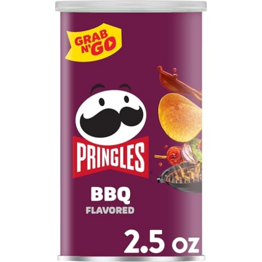 Picture of Kellogg NA Co. 675806 Pringles Potato Crisps Chips, Lunch Snacks, Office and Kids Snacks, Grab N' Go Pack, BBQ, 2.5oz Can (1 Can) (PK-12-EA)