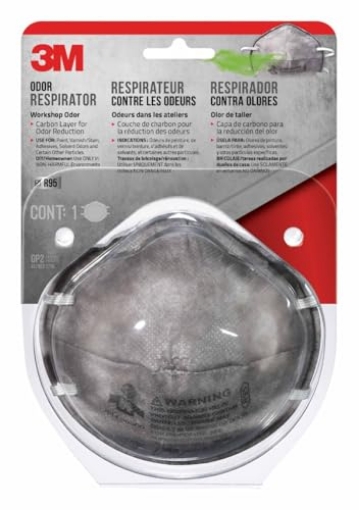 Picture of 3M 8247H1-DC 3M R95 Odor Respirator 8247, 1 Pack, NIOSH-APPROVED R95, Use For Paint, Varnish/Stain, Adhesives, Solvent Odors, Carbon Layer For Odor Reduction, Advanced Filter Media For Easy Breathing (8247H1-DC) (EA)
