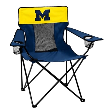 Picture of LOGO BRANDS INC 171-12E Logo Brands NCAA Michigan Wolverines Elite Chair, Unisex Adult Chair with Two Cup Holder, One Size, Team Color (EA)