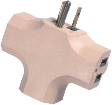 Picture of WOODS 794B Woods 0794B 3-Outlet Outlet Adapter Converter, Beige (EA)