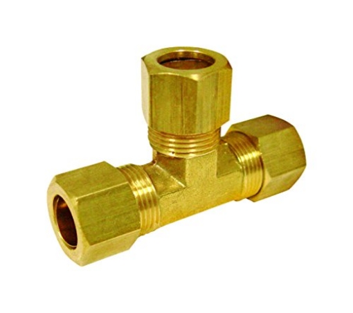 Picture of JMF COMPANY 4503884 JMF 7/8 in. Dia. x 7/8 in. Dia. x 7/8 in. Dia. Compression to Compression to Compression Yellow Brass (EA)