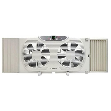 Picture of Lasko W09550 Lasko Electrically Reversible Twin Window Fan with Remote Control, W09550 (EA)