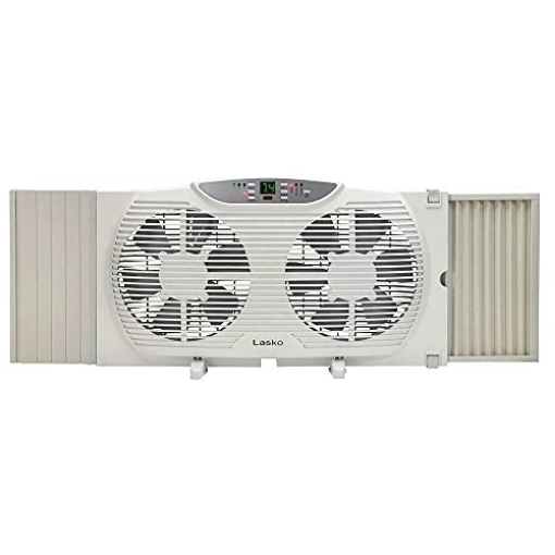 Picture of Lasko W09550 Lasko Electrically Reversible Twin Window Fan with Remote Control, W09550 (EA)