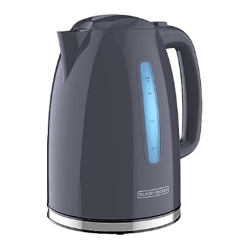 Picture of Black Rain Ordnance KE1555GY BLACK+DECKER 1.7L Cordless Electric Kettle, KE1555GY, Water Window, Rapid Boil, Auto Shutoff, Grey (EA)