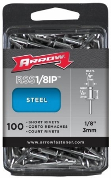 Picture of ARROW FASTENER CO LLC RSS1/8IP Arrow Fastener RSS1-8IP 100 Count 0.12 x 0.12 in. Steel Rivet (EA)