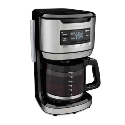 Picture of Hamilton Buhl 46390 Hamilton Beach Programmable FrontFill Coffee Maker, Extra-Large 14 Cup Capacity, Black/Stainless (46390) (EA)