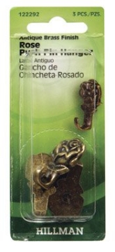 Picture of HILLMAN 122320 Hillman Push Pin Brass Plated Rose Card (PK-10-EA)