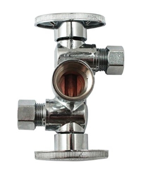 Picture of THE KEENEY MANUFACTURING COMPANY K2901DHLF Quarter Turn 3 Way Valve 1/2-Inch FIP by 3/8-Inch OD by 3/8-Inch OD Dual Handle, Lead-Free (EA)