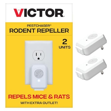 Picture of Victory Innovations Co. M752PS Victor PestChaser Rodent Repellent with Nightlight & Extra Outlet - M752PS - 2 Pack - 2 High Frequency Rodent Repellers - Repel Rodents Indoors - Ultrasonic Repellent (EA)