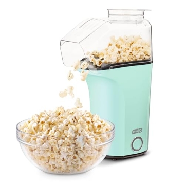 Picture of DASH DAPP150V2AQ04 Dash Fresh Pop Popcorn Maker - Oil-Free, Air Popcorn Popper - With Measuring Cup & Recipe Guide - Perfect for Movie Nights - 16 Cups, Aqua (EA)