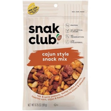 Picture of CENTURY SNACKS LLC 1721475 Snak Club All Natural Cajun Style Snack Mix, 6.75-Ounce Resealable Bag (PK-6-EA)