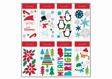 Picture of IG DESIGN GROUP AMERICAS INC IG140739 Impact Innovations Christmas Window Clings Multicolored Gel 1 each (PK-24-EA)