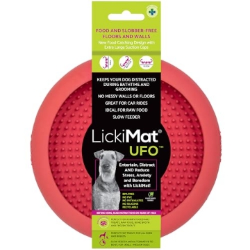 Picture of INNOVATIVE PET PRODUCTS LM5201PK-DR New LickiMat UFO Pink - Bathing, Shower & Grooming Distractor, Natural Rubber Large Licking Nubs, Unique Dribble Catcher Design, Slow Feeder Dog Bowl (EA)