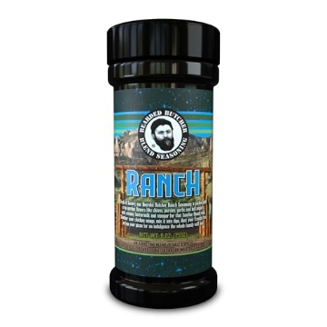 Picture of WHITEFEATHER MEATS LLC BB-4155 Bearded Butchers Ranch Blend Seasoning, 9 oz Large Shaker – Creamy Buttermilk Ranch Flavor for Chicken Wings, Dips, Fries, Pizza & More – No MSG, Gluten-Free, Family Size, Ideal for Everyday Use (EA)