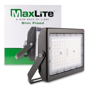 Picture of MAXLITE INC MSF70UW-CSBYRPC Maxlite MSF70UW-CSBYRPC 70W Slim Flood Light - Outdoor Lights with CCT Selectable 3000/4000/5000K, Landscape Lighting, Bronze Finish, 120-277V, 8480-9980lm, Yoke Mount, IP65, 5-Year Warranty (EA)