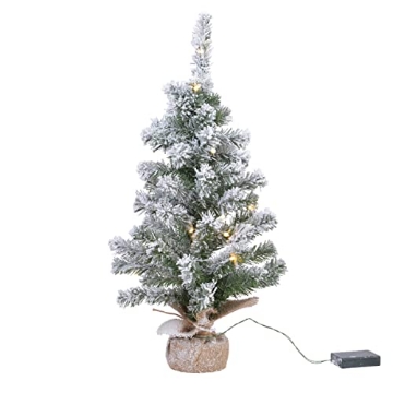 Picture of EVERLANDS 925766 Kaemingk Everlands Imperial Mini Christmas Tree Snowy Pre Lit 60cm (EA)