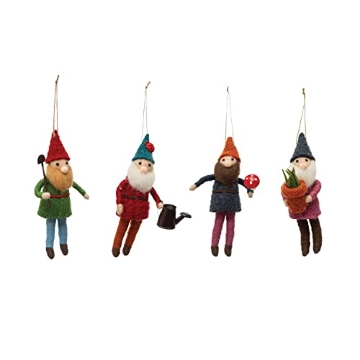Picture of CREATIVE CO-OP XS1500A Creative Co-Op 6-1/2"H Wool Felt Gardening Gnome Ornament, 4 Styles (PK-24-EA)