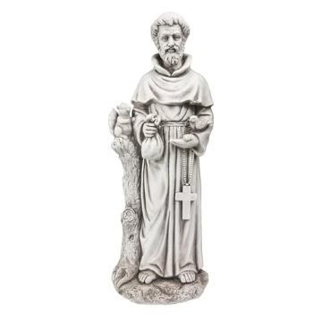 Picture of Alpine Dairy, Inc. QFC102 Alpine Corporation QFC102 Outdoor Saint Francis Garden Standing Statue, 31" Tall, Gray (EA)