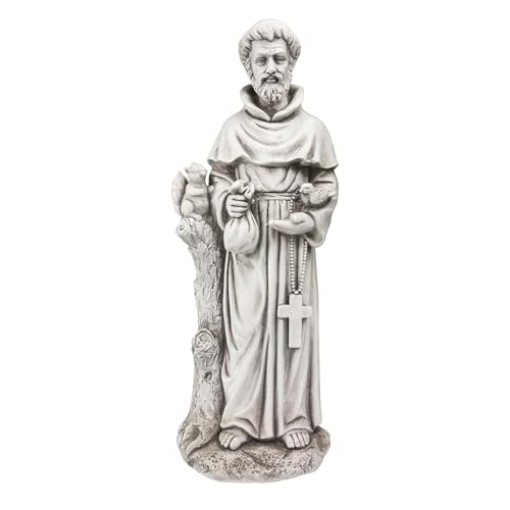 Picture of Alpine Dairy, Inc. QFC102 Alpine Corporation QFC102 Outdoor Saint Francis Garden Standing Statue, 31" Tall, Gray (EA)
