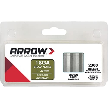 Picture of ARROW FASTENER CO LLC BN1816BCS Arrow BN1816BCS 18-Gauge Steel Brad Nails for Molding, Cabinets, Framing, Trim, and Finishing, Safe to Use with Electric or Battery Powered Nailers, Brown, 1 Inch, 2000 Pack (EA)