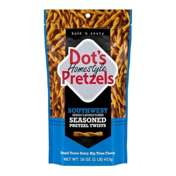 Picture of DOT'S PRETZELS LLC 59016 Dot's Pretzels Southwest Seasoned Pretzel Twist Snack, 16oz Grocery Sized Bag (PK-10-EA)