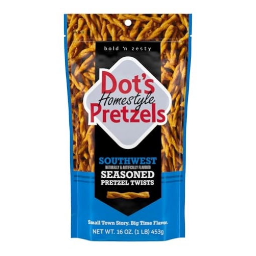 Picture of DOT'S PRETZELS LLC 59016 Dot's Pretzels Southwest Seasoned Pretzel Twist Snack, 16oz Grocery Sized Bag (PK-10-EA)