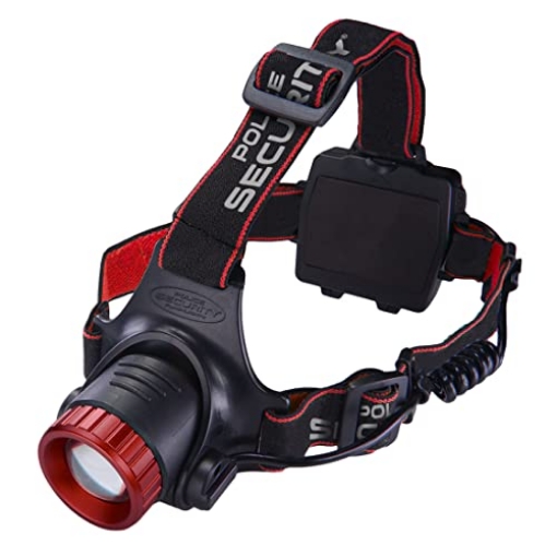 Picture of LB MARKETING INC 98070 Police Security Lookout Headlamp - 1000 lumens - pivoting Base, Slide Focus —Perfect for Hands-Free Activities, Outdoor Adventures or Emergency situations - Comfort no-Slip Strap, 3 - Modes (EA)