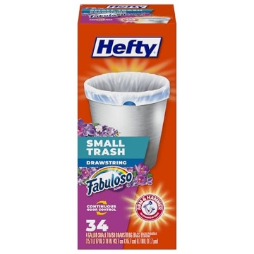 Picture of Hefty E88542 Hefty Small Trash Bags, Fabuloso Scent, 4 Gallon, 34 Count (EA)