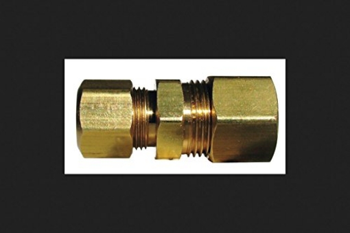 Picture of JMF COMPANY 4338083 JMF 1/2 in. Dia. x 3/8 in. Dia. Compression To Compression Yellow Brass Reducing Union (PK-2-EA)