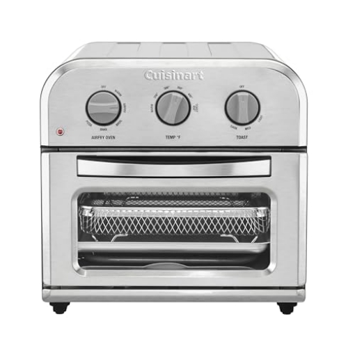Picture of Cuisinart TOA-26 Cuisinart Compact Air Fryer Toaster Oven, Stainless Steel Fryer with 6-in-1 Functions, Adjustable Temperature, Includes Oven Rack, Baking Pan and Air Fry Basket, TOA-26 (EA)