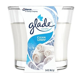 Picture of Glade 76958 Glade Clean Linen Scent Ivory Jar Air Freshener Candle 3-1/16 in. H x 3-1/4 in. Dia. (PK-6-EA)