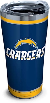 Picture of TERVIS TUMBLER COMPANY 1368196 Tervis NFL Los Angeles Chargers-Touchdown Insulated Tumbler with Clear and Black Hammer Lid, 20 oz - Stainless Steel, Silver (EA)