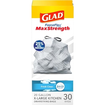 Picture of GLAD CLO78913 Glad ForceFlex MaxStrength XL Trash Bags, 20 Gal, Fresh Clean, 30 Ct (Package May Vary) (EA)