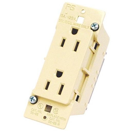 Picture of US HARDWARE E-102C US Hardware Mobile Home/RV Duplex Receptacle 1 9/16" x 4 1/4" Ivory (EA)