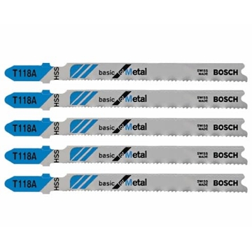 Picture of BOSCH SECURITY SYSTEMS, INC T118A Bosch T118A 5 pc. 3-5/8 in. 17-24 TPI Basic for Metal T-Shank Jig Saw Blades (EA)