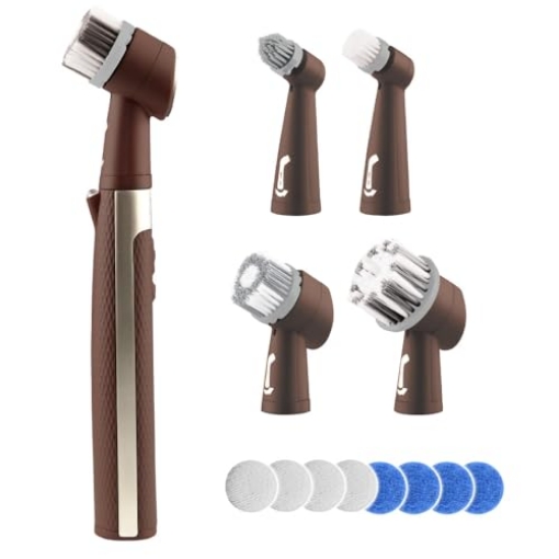 Picture of TELEBRANDS CORPORATION 17897-12 Horsepower Pocket Pony, AS SEEN ON TV, Waterproof, Cordless, Pocket-Sized, Oscillating Power Scrubber, Deep Clean, Tight Spaces, Rechargeable, Grout Lines, Corners & Detailing, 5 Brush Heads & LED (EA)