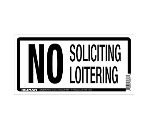 Picture of HILLMAN 847338 Hillman++English++White++No+Soliciting++Sign++5+in.+H+x+10+in.+W6 (PK-6-EA)
