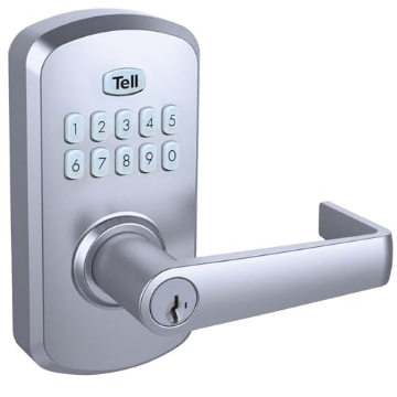 Picture of Tell Manufacturing CL103930 Tell Commercial Electronic Keypad Lock with Cortland Lever Satin Chrome (EA)