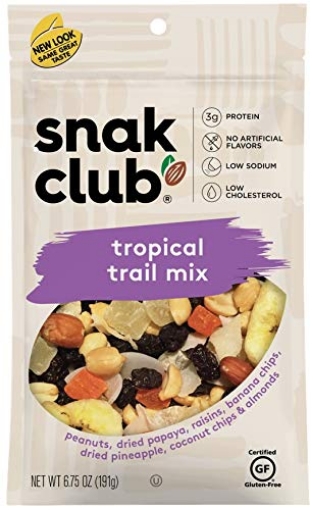 Picture of CENTURY SNACKS LLC 1721465 Snak Club Tropical Mix Resealable Nuts 6.75 Ounce Bag (PK-6-EA)
