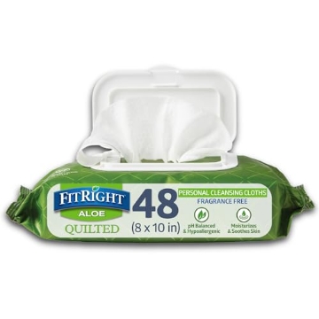 Picture of MEDLINEIND MSC263625 FitRight Aloe Fragrance-Free Quilted Wet Wipes, Soft Pack with Flip Top, 8 x 12 Inches, Pack of 48 Wipes (PK-48-EA)