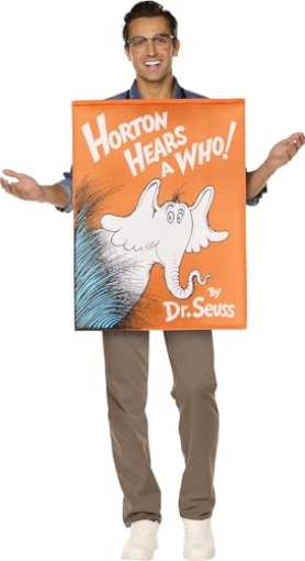 Picture of Morris Costumes ISD102854HE InSpirit Designs Adult QU!K CHANGE Dr. Seuss Horton Hears a Who! Book Cover Costume | Officially Licensed | Easy Costumes | Book Cover Outfit (EA)