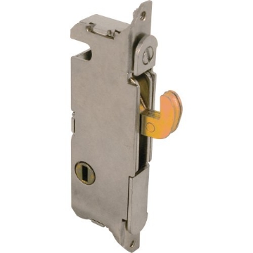 Picture of Prime E 2013 Slide-Co 15410 Mortise Lock - Adjustable, Spring-Loaded Hook Latch Projection for Sliding Patio Doors Constructed of Wood, Aluminum and Vinyl, 3-11/16”, Vertical Keyway, Round Face (Single Pack) (EA)