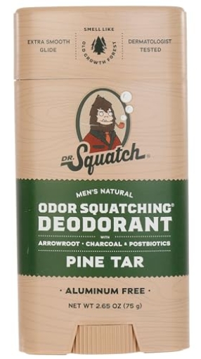 Picture of YETI PARENT HOLDINGS LLC RTLDEOPNT-6-4 Dr. Squatch Natural Deodorant for Men – Odor-Squatching Men's Deodorant Aluminum Free - Pine Tar (2.65 oz) (EA)