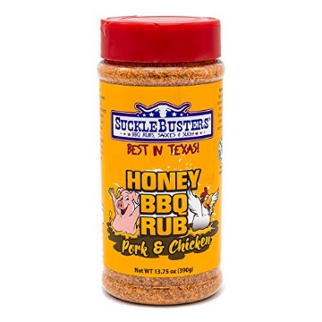Picture of SUCKLEBUSTERS INC SBHH/005 SuckleBusters Honey BBQ Rub: Award-Winning Sweet & Smoky, Sweey-Honey Seasoning for Pork & Chicken, Gluten-Free, No MSG Shaker (13.75oz) (EA)
