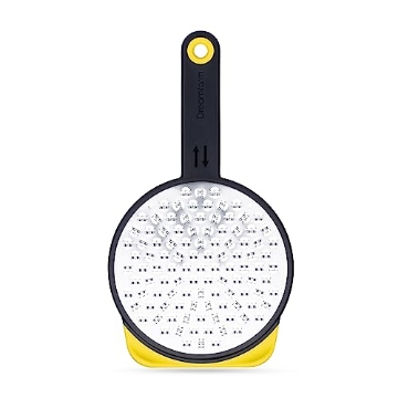 Picture of DREAMFARM INC DFOG3369 Dreamfarm Ograte Two-Sided Medium Food & Vegetable Speed-Grater with Non-Slip Bowl Hook & Foot - 3mm Medium Grater, Yellow (EA)