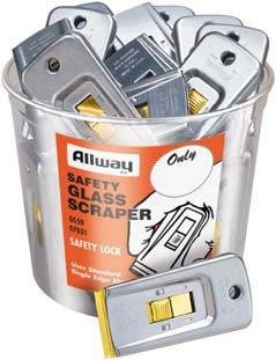 Picture of ALLWAY TOOLS INC GS50 ALLWAY 50 Piece Safety Glass Scraper Bucket GS50 [Set of 50] (PK-50-EA)