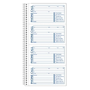 Picture of ABF ABFSC115-4D Adams Phone Message Book, Carbonless Duplicate, 5.50 x 11 Inches, 4 Sets per Page, 400 Sets per Book (SC1154D) (EA)